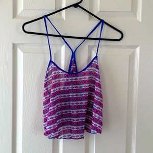 Colorful mesh crop top